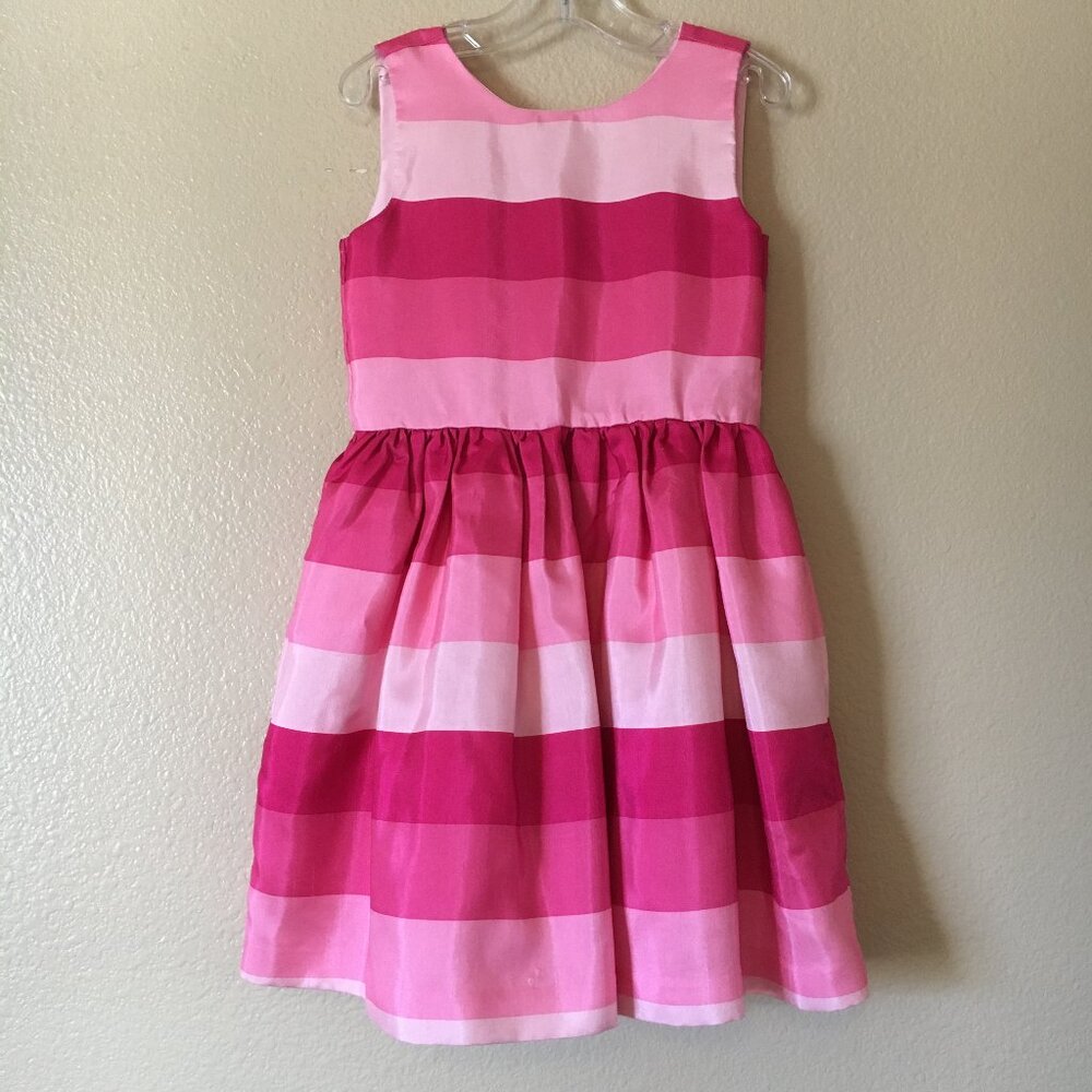 Pink Striped Dress 5T Valentine Easter Party Wedding Bow Dressed Up Gymboree